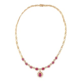 Gold, Ruby and Diamond Necklace