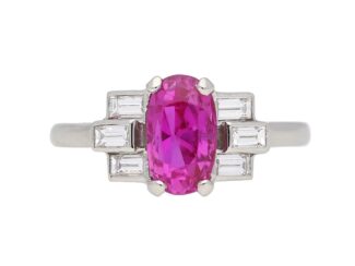 Platinum, Diamond, 1.90ct Pink Ceylon Sapphire Ring