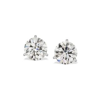 Platinum and 6.04ct Diamond Stud Earrings