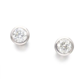 White Gold and 2.00ct Diamond Bezel Stud Earrings