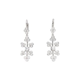 Platinum and Diamond Lace Drop Earrings