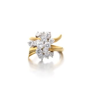 Gold and Diamond Cluster Ring