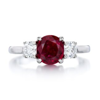 Platinum, 1.39ct Burmese Ruby and Diamond Ring