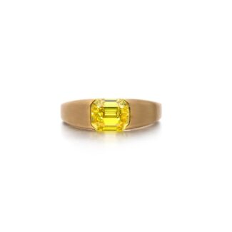 Gold and 2.01ct Fancy Vivid Yellow Diamond Ring