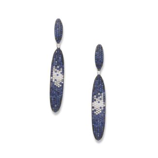 White Gold, Sapphire and Diamond Earrings