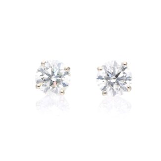 Platinum, Gold and 2.01ct Diamond Stud Earrings