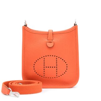 Orange H Clemence Mini Evelyne II TPM 16 Palladium Hardware, 2022