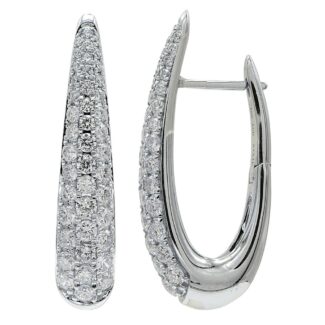 White Gold and Diamond Hoop Earrings