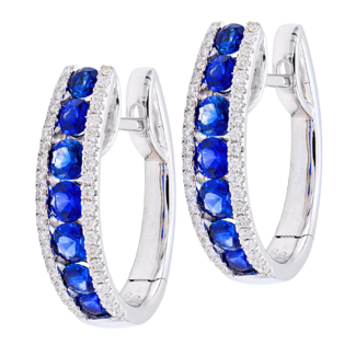 White Gold, Sapphire and Diamond Earrings