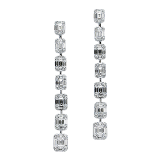 White Gold and Diamond Earrings