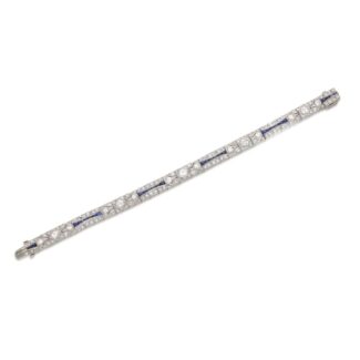 Art Deco Platinum, Sapphire and Diamond Bracelet