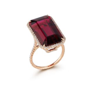 Gold, 20.00ct Rubellite and Diamond Ring
