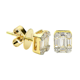 Gold and Diamond Earrings
