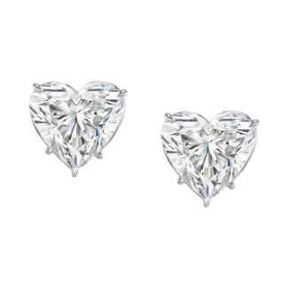 Platinum and 6.02ct Heart Shape Diamond Studs