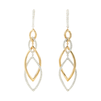 Gold and Diamond Pendant Earrings