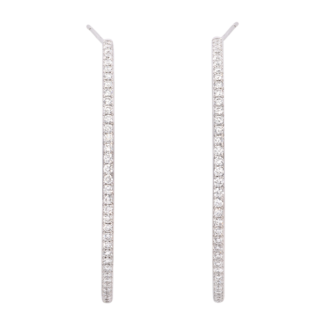 White Gold and Diamond Hoop Earrings