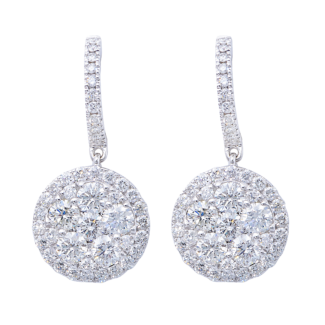 White Gold and Diamond Pendant Earrings