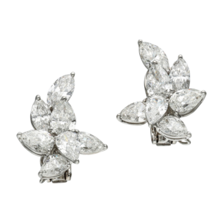 Platinum and 8.30ct Diamond Cluster Earrings