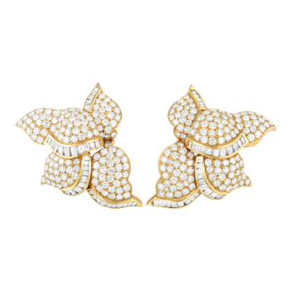 Gold and Diamond Earclips