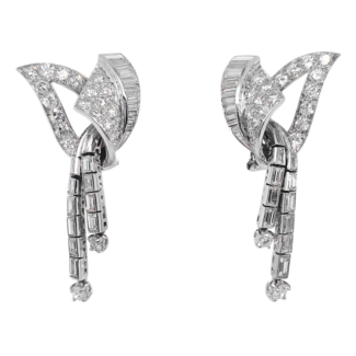 Platinum and Diamond Earclips