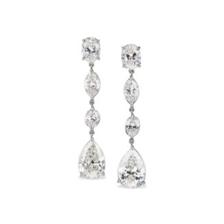 Platinum and Diamond Pendant Earrings