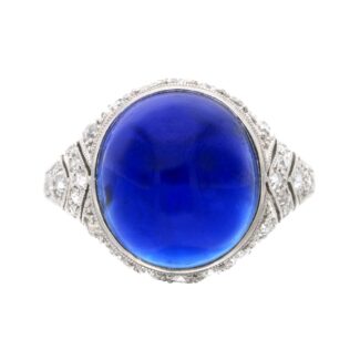 Platinum, 8.55ct Sapphire and Diamond Ring