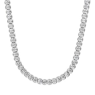 White Gold and 8.01ct Diamond Line Necklace
