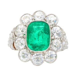 Platinum, 2.60ct Emerald and Diamond Ring