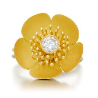 Gold and Diamond Buttercup Ring