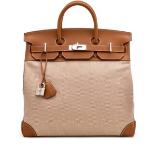 Gold Evercolour and Criss Canvas Toile Haut A Courroies Birkin 40 Palladium Hardware, 2021