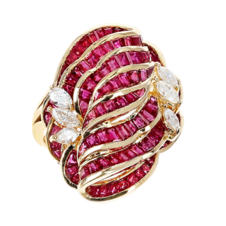 Gold, Ruby and Diamond Ring