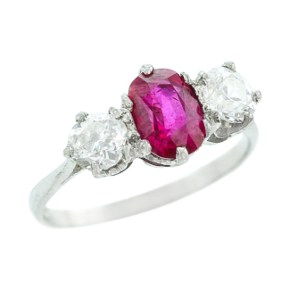 Platinum, Ruby and Diamond Ring
