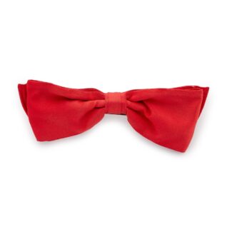 Red Satin Bow Barrette Silver Hardware, 1990s