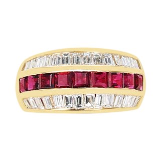 Gold, Ruby and Diamond Ring