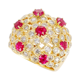 Gold, Ruby and Diamond Ring