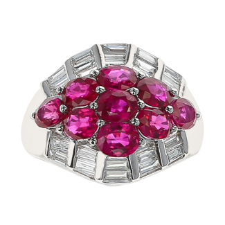 Platinum, Ruby and Diamond Ring