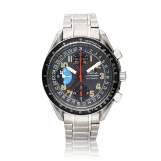 Speedmaster Reference 3520.53.00, a stainless steel automatic wristwatch with chronograph, day, date, week and dual time zones, Circa 2000