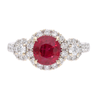White Gold, 2.02ct Burmese Ruby and Diamond Ring