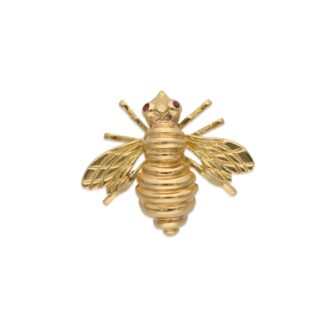Gold and Ruby Bee Pendant