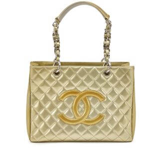 Green and Gold Patent Leather Grand Shopping Tote Silver Hardware, 2009-2010