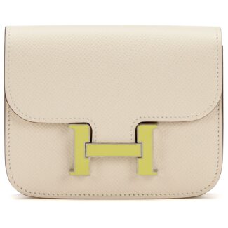 Nata Epsom Constance Slim Wallet Lime Enameled Palladium Hardware, 2022