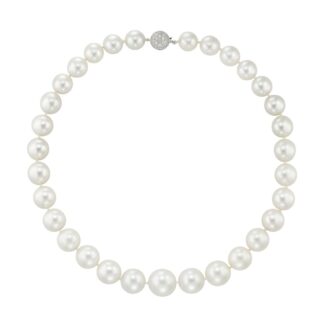 Platinum, Cultured Pearl and Diamond Strand Necklace