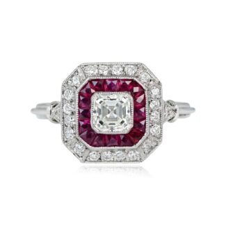 Platinum, Diamond and Ruby Ring