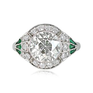 Platinum, Diamond and Emerald Ring