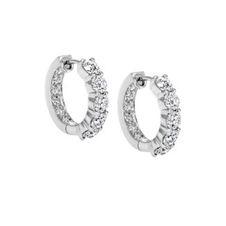 White Gold and 2.15ct Diamond Hoop Earrings