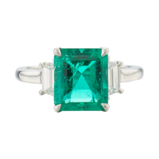 Platinum, 2.62ct Colombian Emerald and Diamond Ring