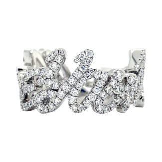 Platinum and Diamond I Love You More Ring