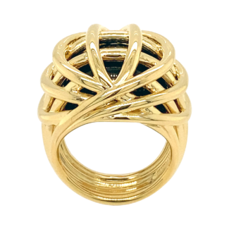 Gold and Onyx Oval Swing Ring