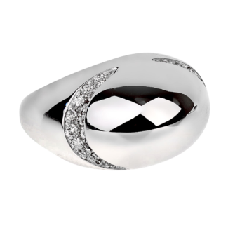 White Gold and Diamond Dome Ring