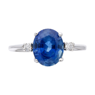 Platinum, 2.69ct Sapphire and Diamond Ring